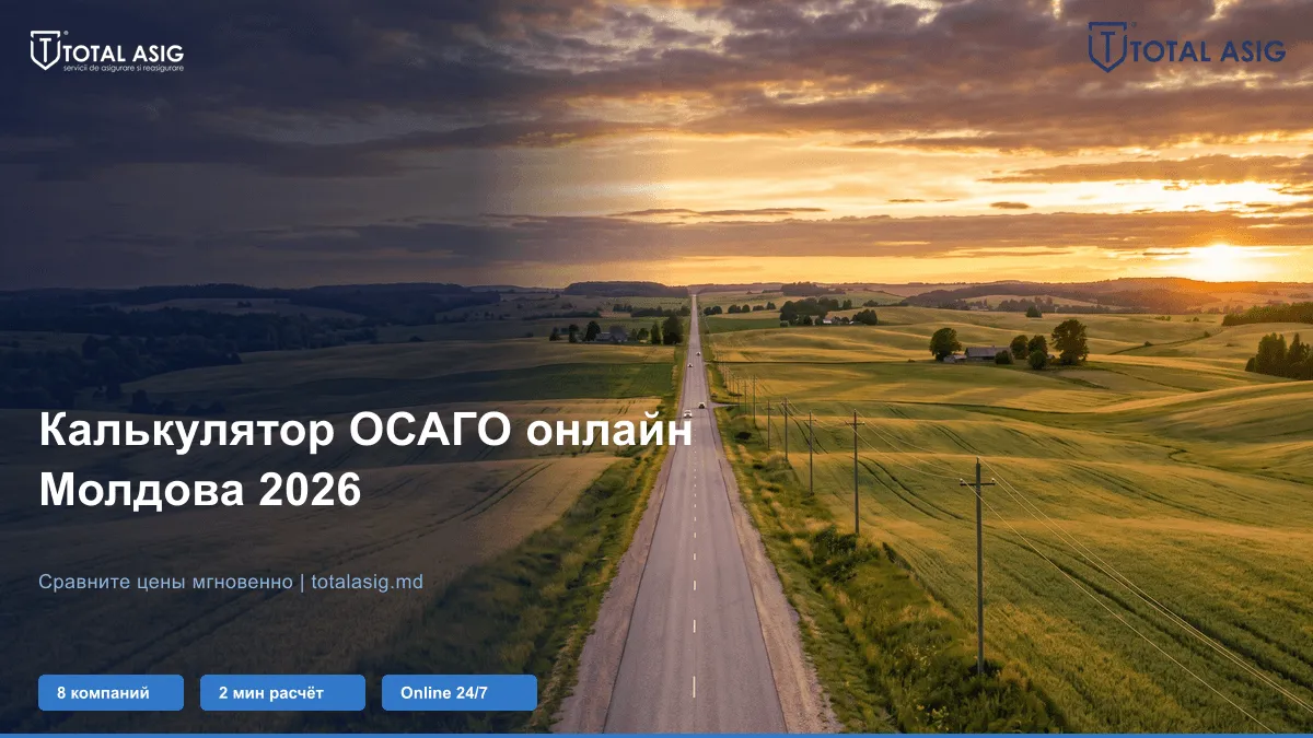 TotalAsig: Калькулятор ОСАГО онлайн в Молдове — как сэкономить до 50% на полисе в 2026