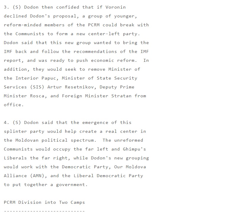 WikiLeaks: Додон готов был уйти из ПКРМ еще в 2009 году