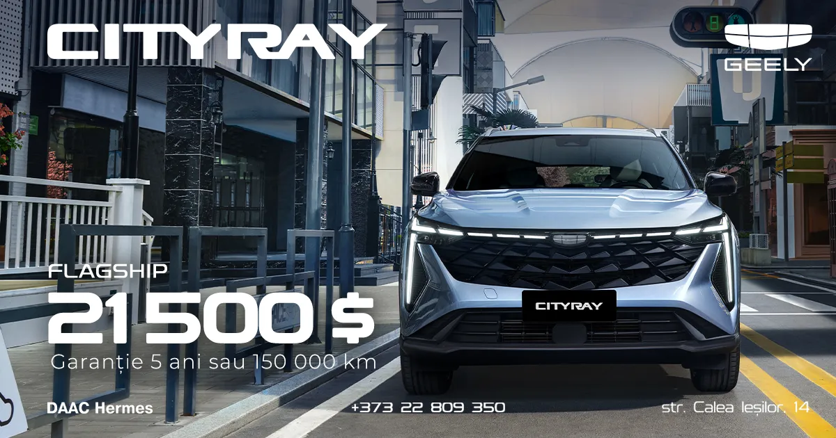 Geely a intrat în top 3 al vânzărilor din Moldova în luna octombrie — depășită doar de Škoda și Toyota