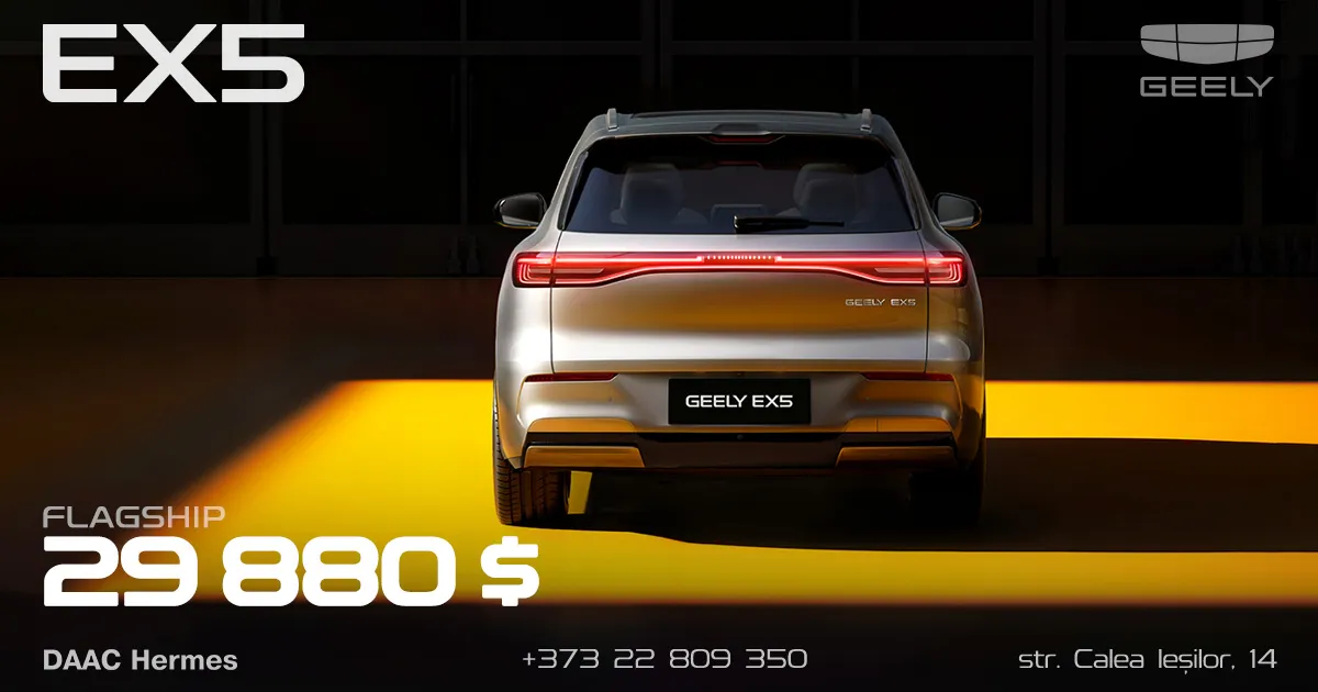 Geely EX5 electric: Baterie mai mare și preț special 29.880 $