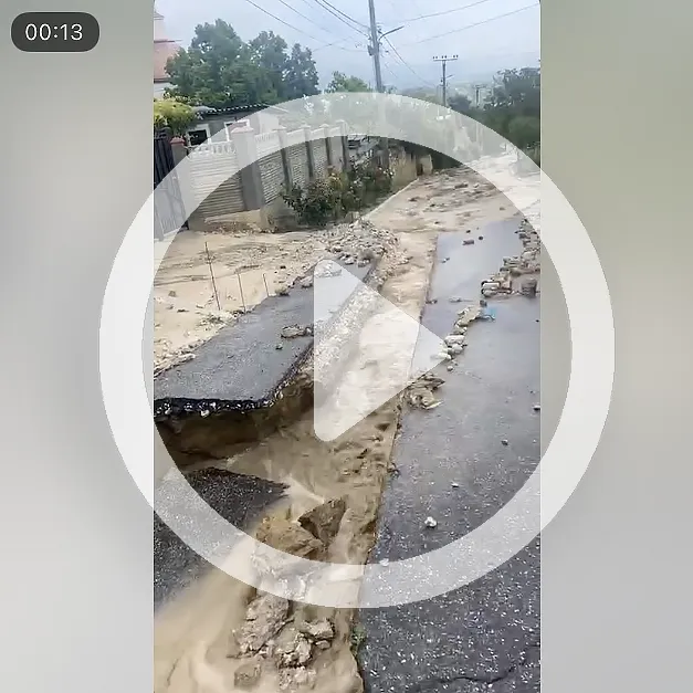В Трушенах в результате ливня полностью размыло одну из улиц