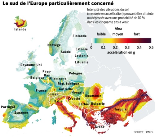 Harta riscurilor seismice din Europa: Moldova se află în apropierea unei zone periculoase