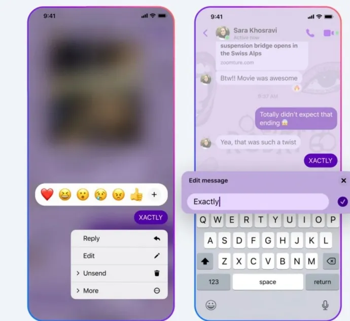 В Messenger теперь можно редактировать сообщения: на это будет всего 15 минут