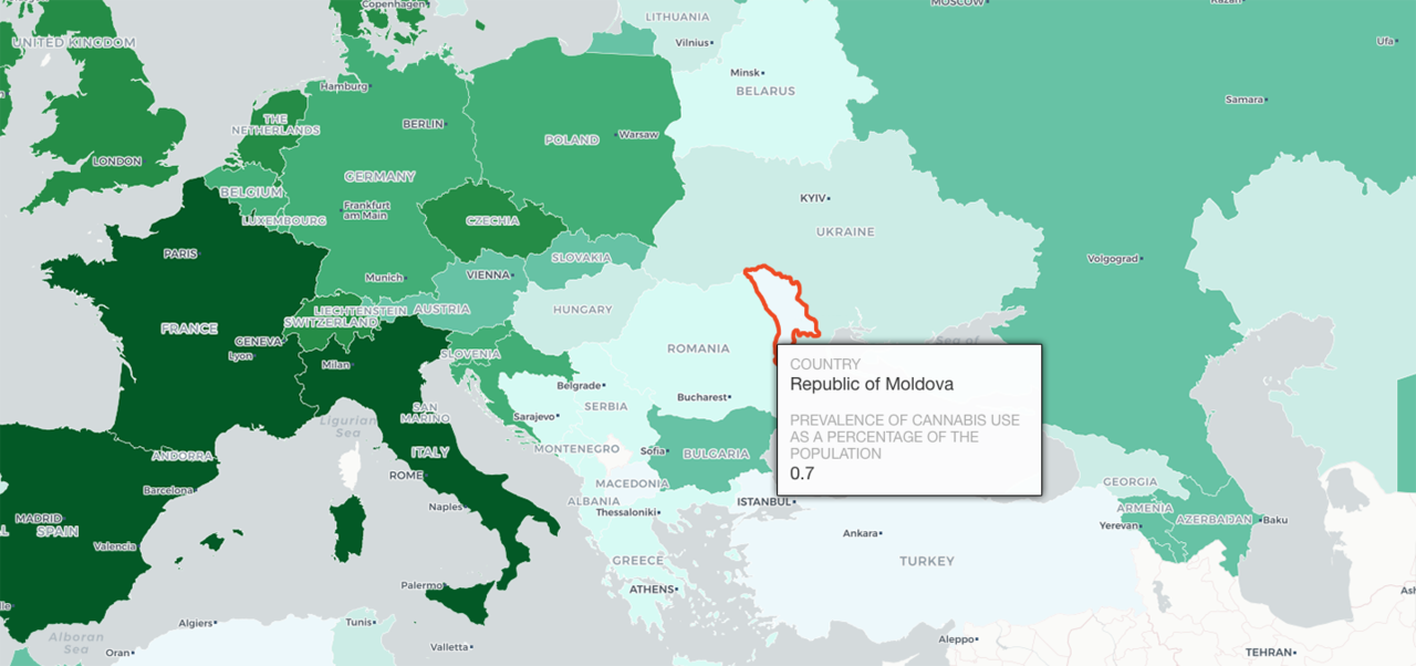 Молдова вошла в число стран, где употребление марихуаны непопулярно