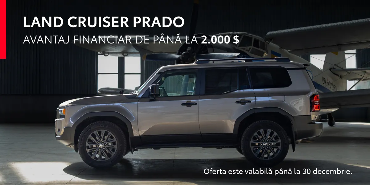 Legendarul Toyota Land Cruiser Prado cu avantaj financiar de până la 2.000 $