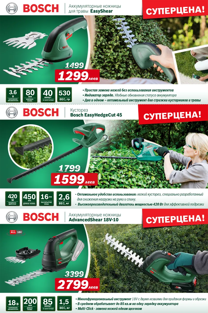 Bosch Siemens: Ассортимент садовой техники для весенней уборки