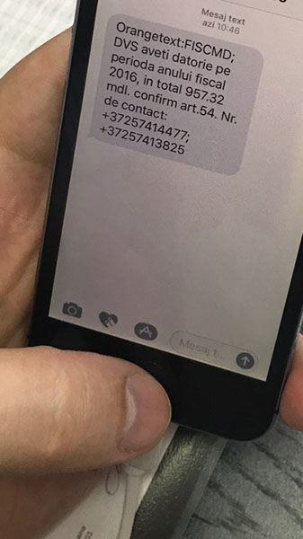 Atenție, escrocherie! Ce să faci dacă primești un SMS dubios de la FISCMD