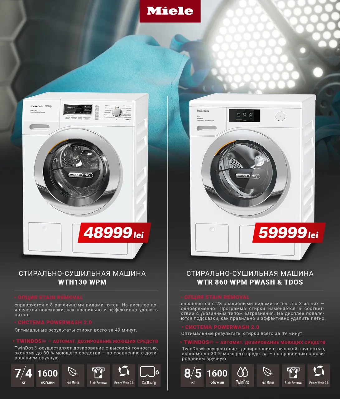 Premium Store: Стирально-сушильные машины Miele