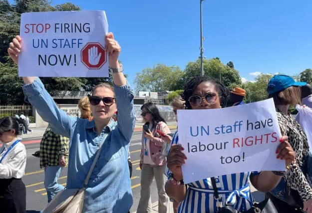 Angajații ONU din Geneva protestează față de reducerile de personal din cauza politicilor lui Trump