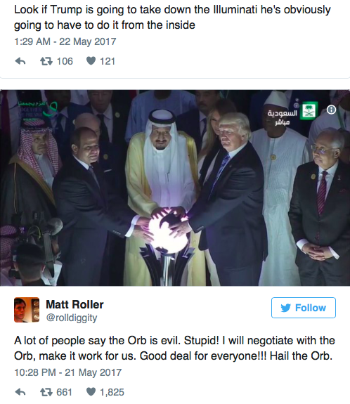 Imaginea bizară cu Trump și "globul de cristal". Președintele SUA, comparat cu "geniile malefice" din filme
