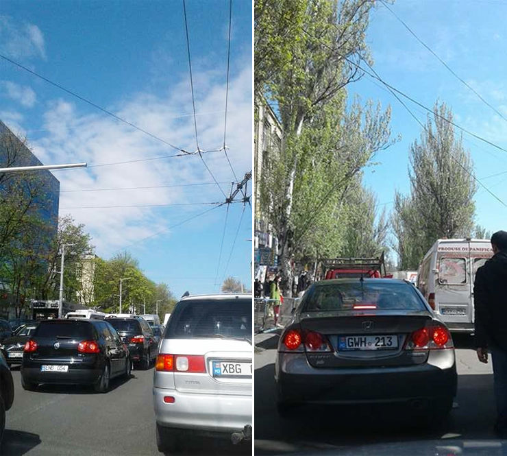 Большие пробки образовались в зоне центрального рынка