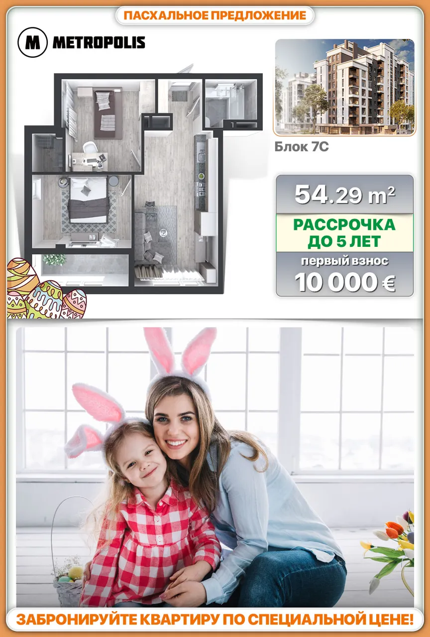 Metropolis: Квартиры по цене 1250 €/м2 и рассрочка до 5 лет