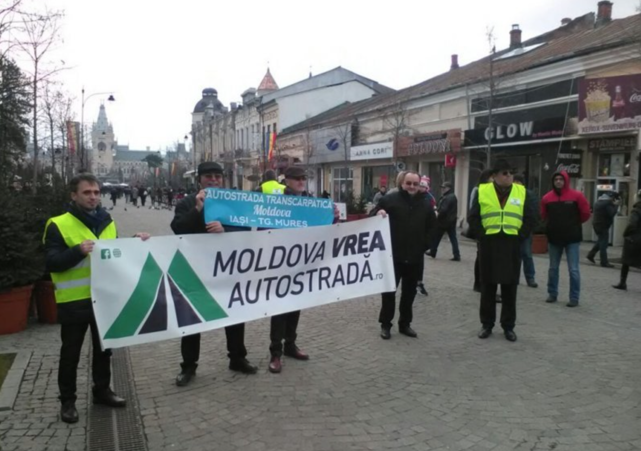 В Яссах прошел новый протест в поддержку проекта автострады Унгены - Яссы - Тыргу-Муреш