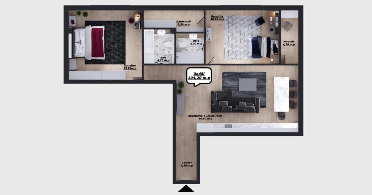 Milanin Residence: Последняя квартира 104 м2 на ул. Щусева 2
