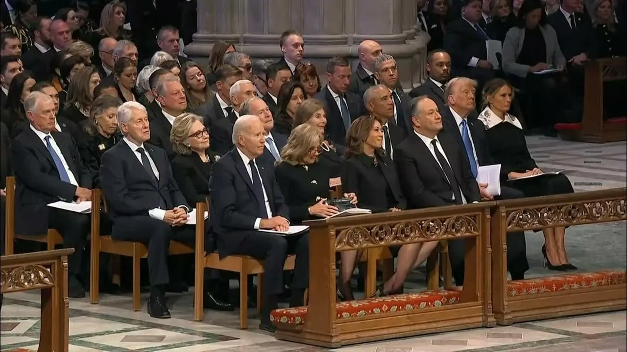 La ceremonia de rămas bun cu Jimmy Carter au participat cinci președinți ai SUA