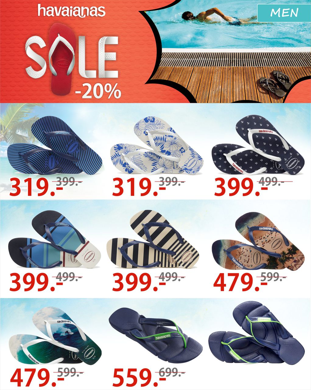 Grand Hall: Havaianas летние скидки 20% ®
