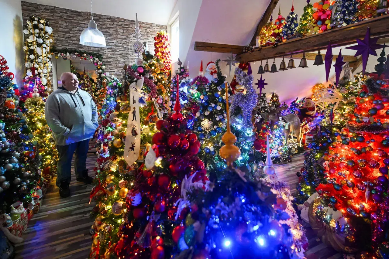 O familie din Germania a instalat 605 pomi de Crăciun în casa lor