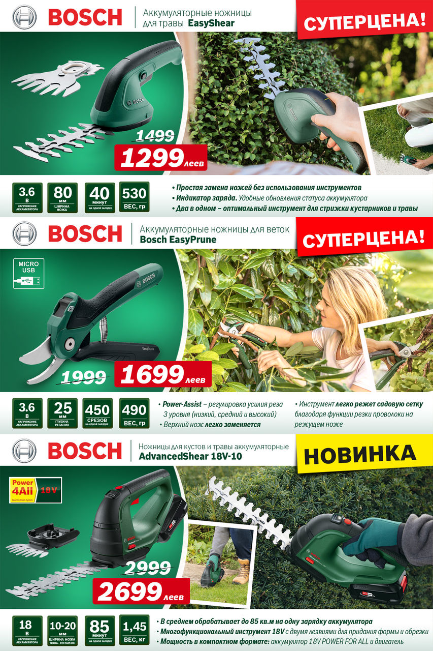 Садовая техника Bosch - весенняя уборка на даче