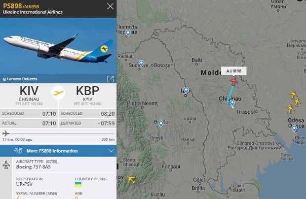 Три самолета вылетели из Кишинева минувшей ночью