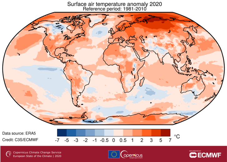 Copernicus: 2020 год стал самым теплым за всю историю наблюдений в Европе