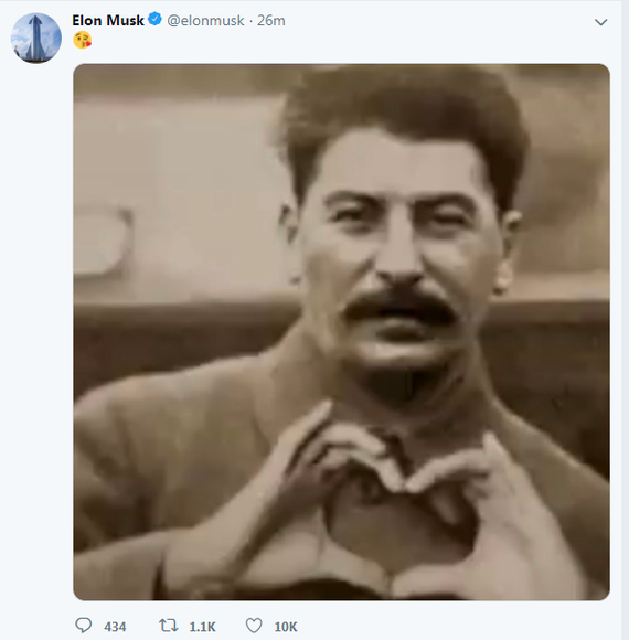 Илон Маск ответил пользователям Twitter фотографией Сталина