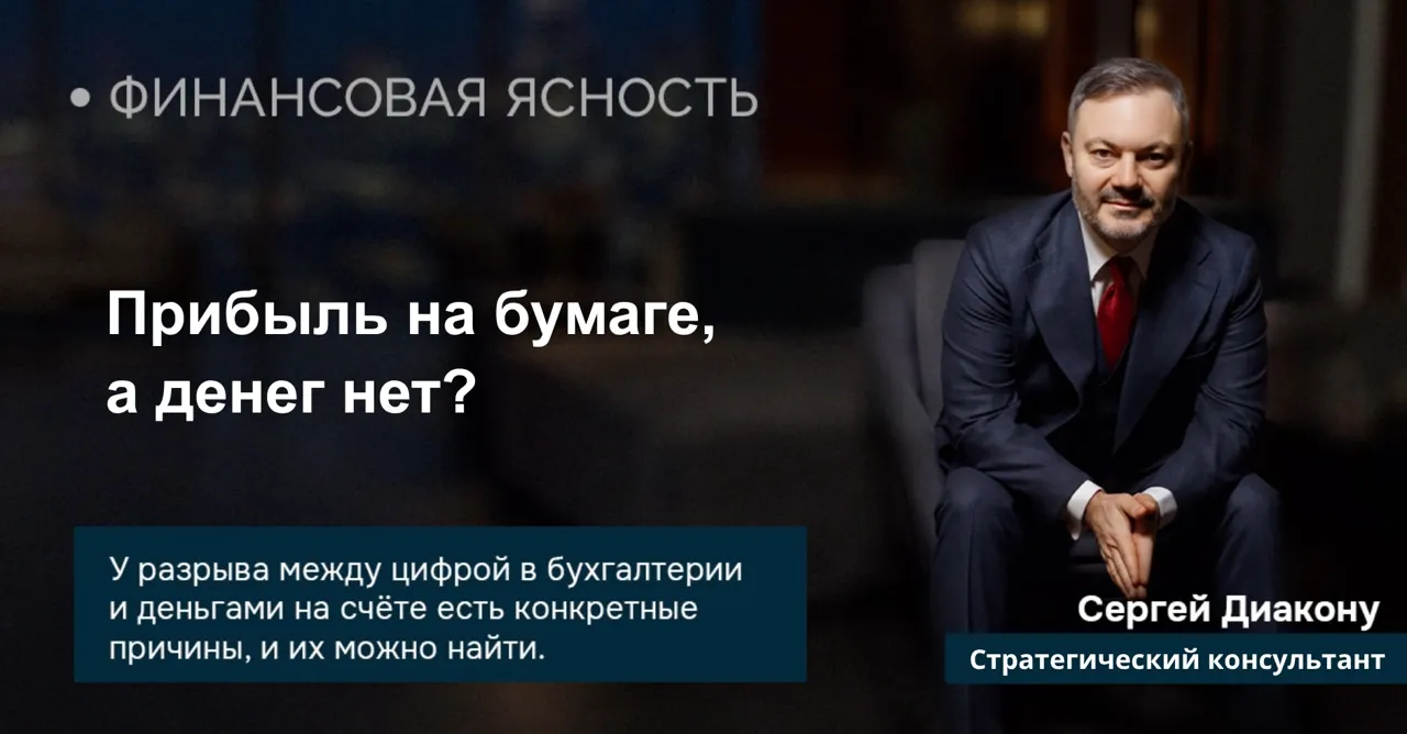 Сергей Диакону: Финансовая ясность - прибыль на бумаге, а денег нет