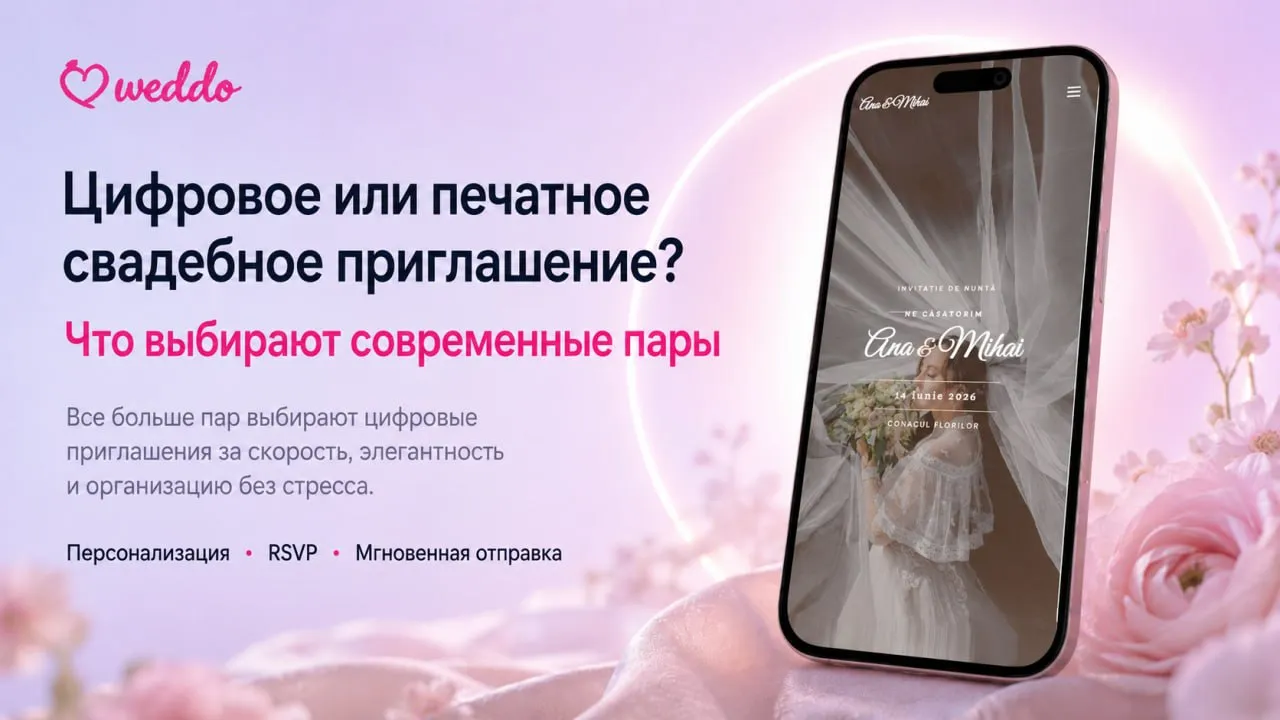 Weddo: Цифровое или печатное свадебное приглашение - что выбирают современные пары