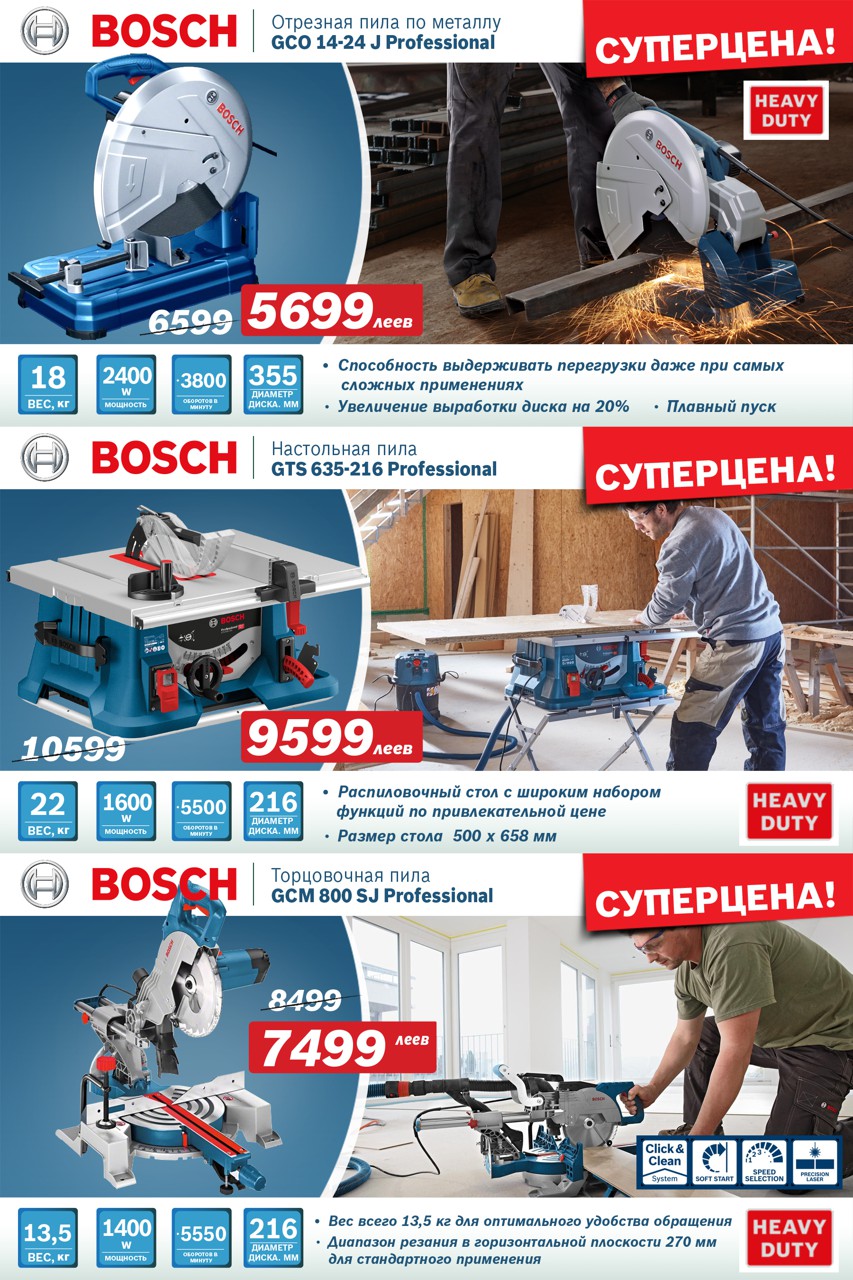 Электроинструмент Bosch: Новинки и суперцены на профессиональную технику