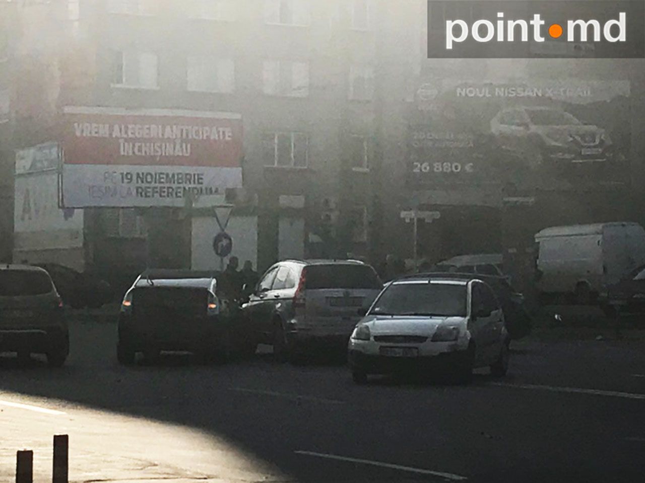 В столице произошла цепная авария с участием трех автомобилей