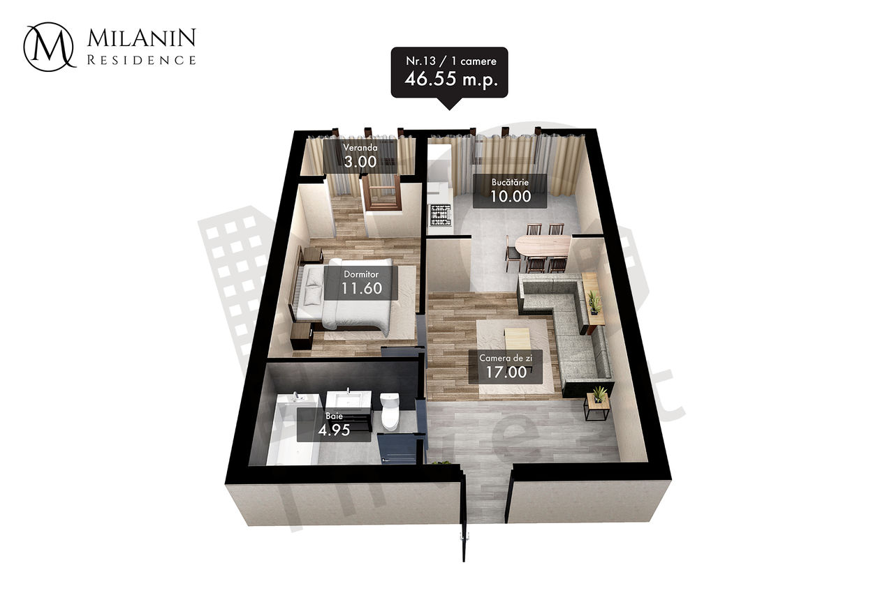 Milanin Residence: Последняя квартира площадью 46.55 м2 по антикризисной цене в элитном новострое ®
