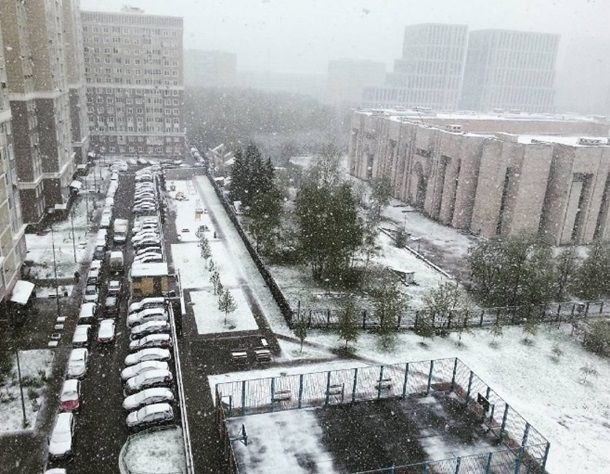 Москву засыпало снегом