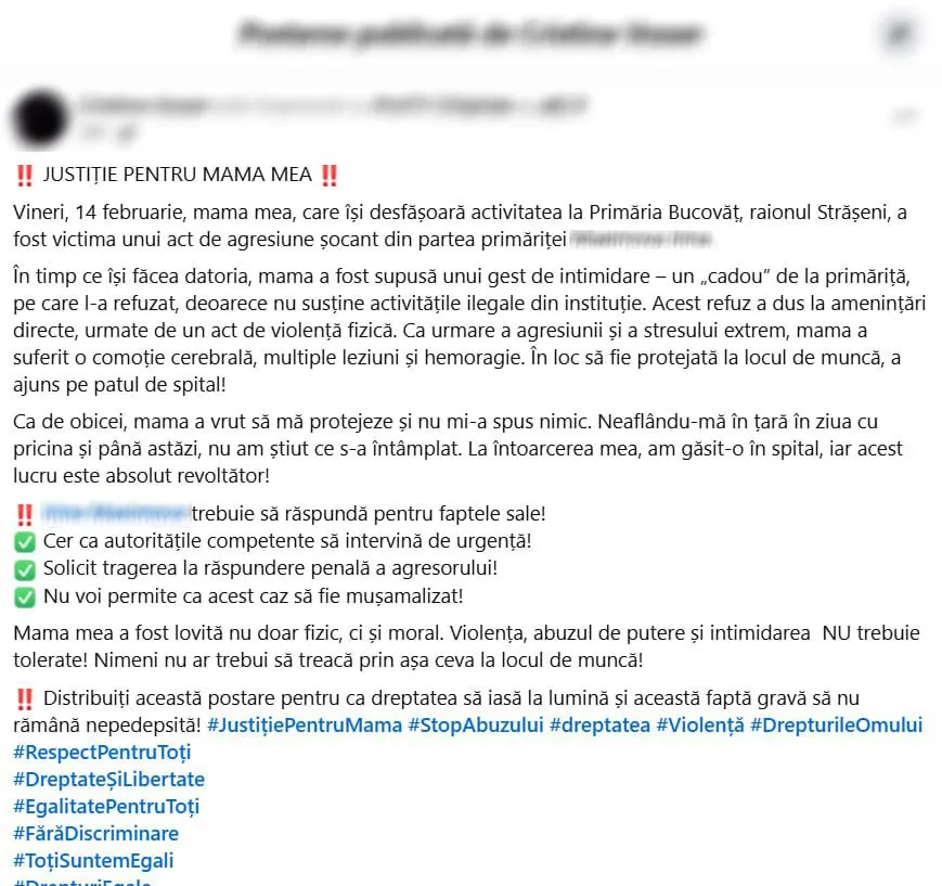 Conflict la Bucovăț: O angajată a Primăriei susține că a fost agresată fizic de șefă