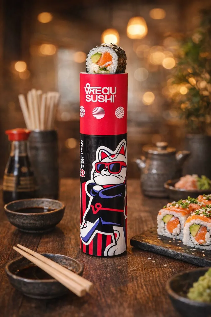 Vreau sushi: La Chișinău a apărut un nou format de servire sushi — roluri în tuburi
