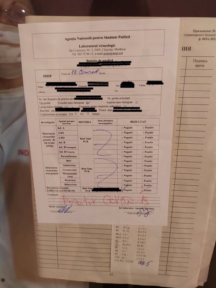 Пациент с СОVID-19 рассказал о плохих условиях содержания в больнице Комрата