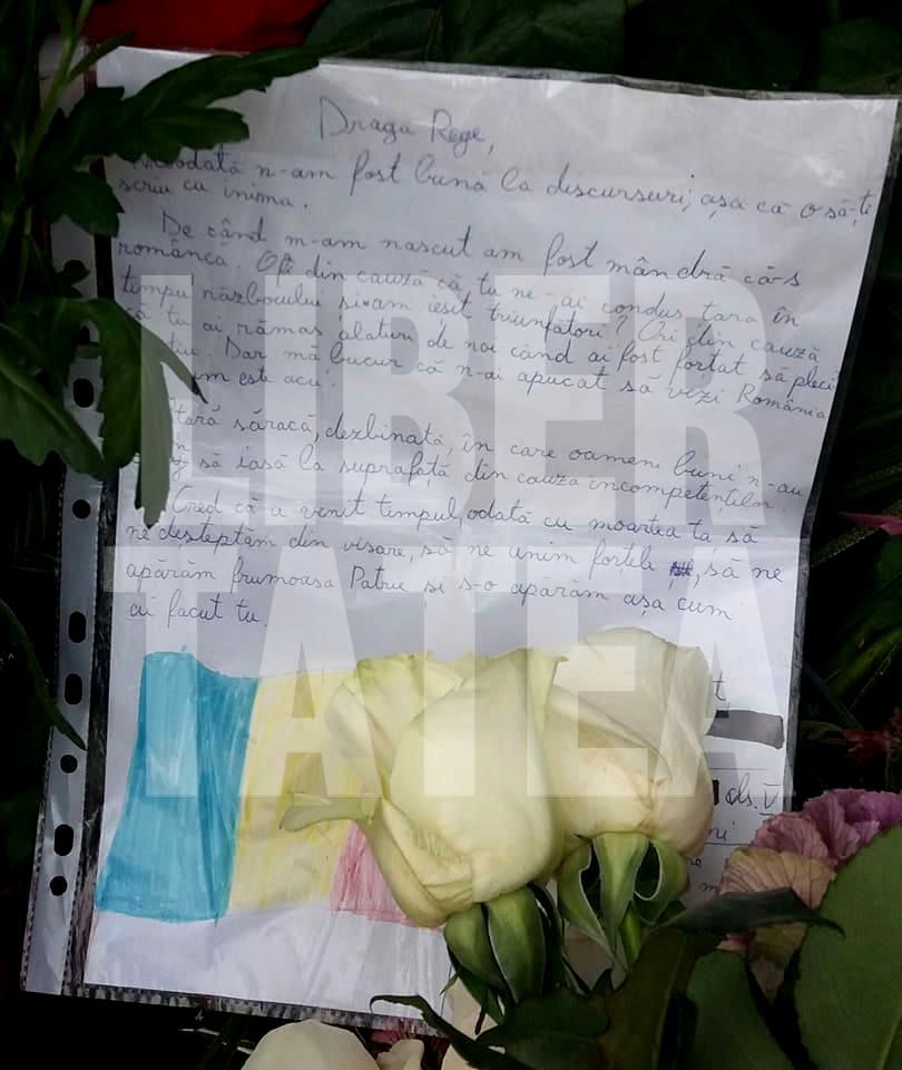 Scrisoarea emoționantă a unei eleve pentru Regele Mihai