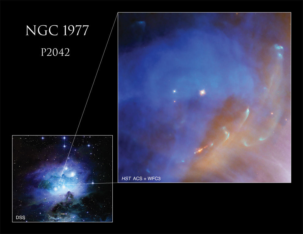 Hubble сфотографировал плазму новорожденной звезды