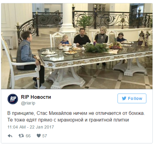 Роскошная жизнь Стаса Михайлова разозлила россиян