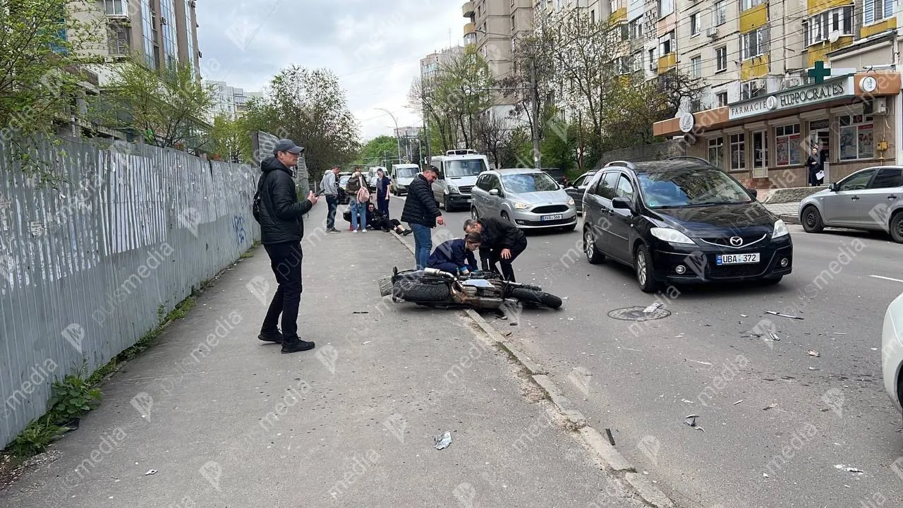 В Кишиневе произошло ДТП: пострадал мотоциклист