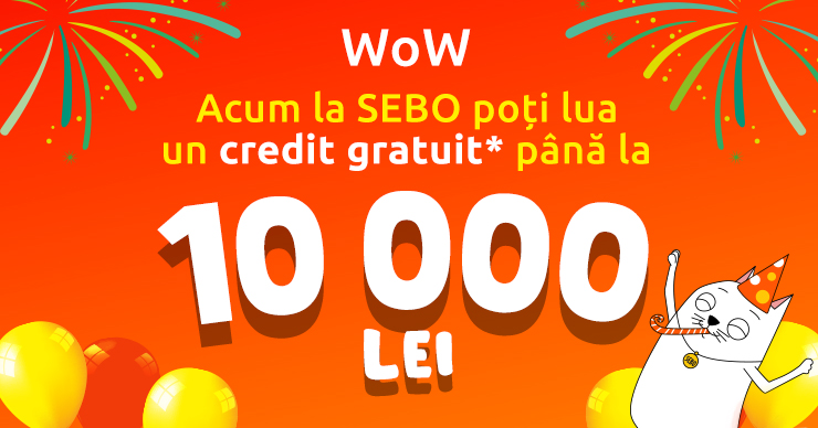 Sebo: Теперь первый бесплатный кредит до 10.000 леев ®