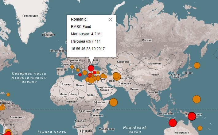 Очередное землетрясение произошло в румынской Вранче
