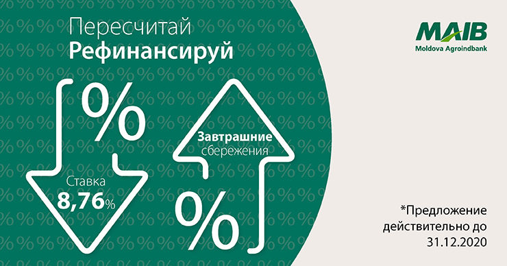 Предложение MAIB для микропредприятий: Пересчитайте и рефинансируйте ®