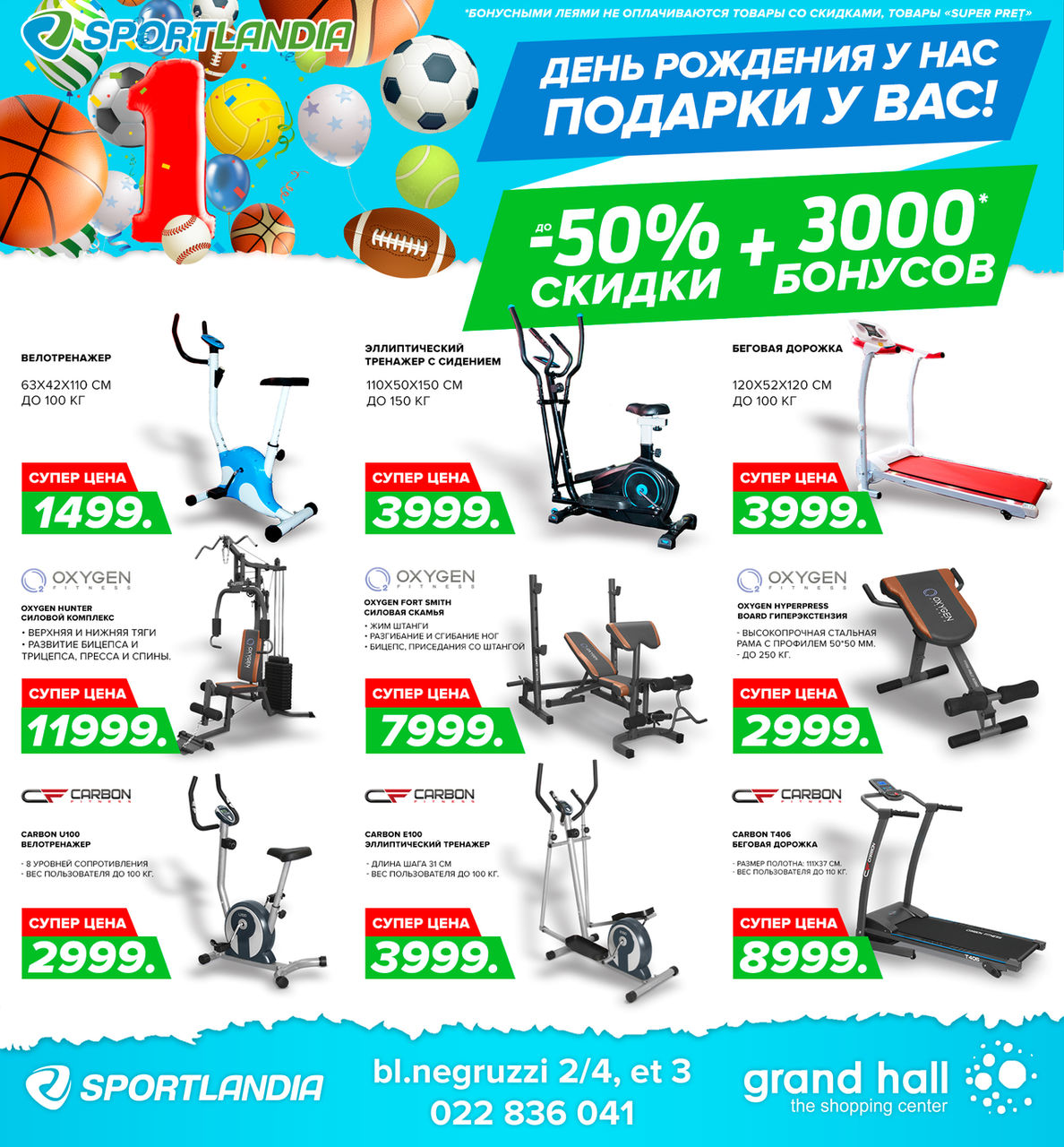 Sportlandia: 3000 бонусных леев зачислены всем владельцам бонусных карт ®