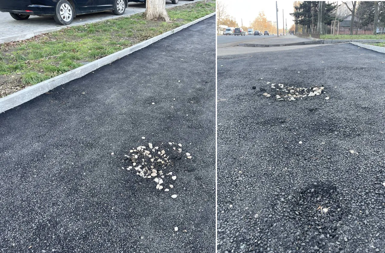 На Буюканах новый асфальт на тротуаре продержался меньше недели