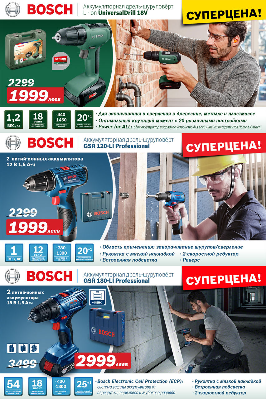 Bosch – Siemens: Суперцены на электроинструменты