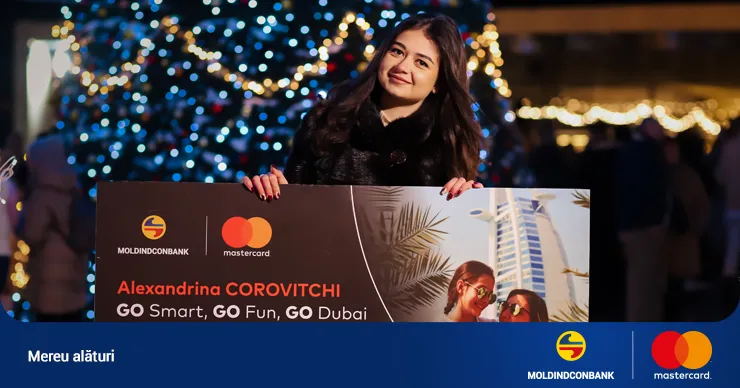 Юная обладательница карты GO от Moldindconbank выиграла отдых в Дубае