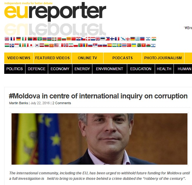 EUreporter: Из-за Плахотнюка международное сообщество призывает заблокировать финансирование РМ