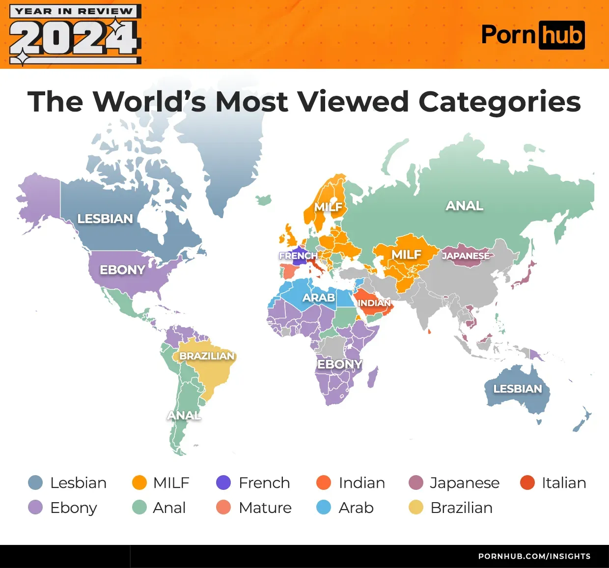 Pornhub prezintă rezultatele anului: Moldovenii preferă categoria „milfs"