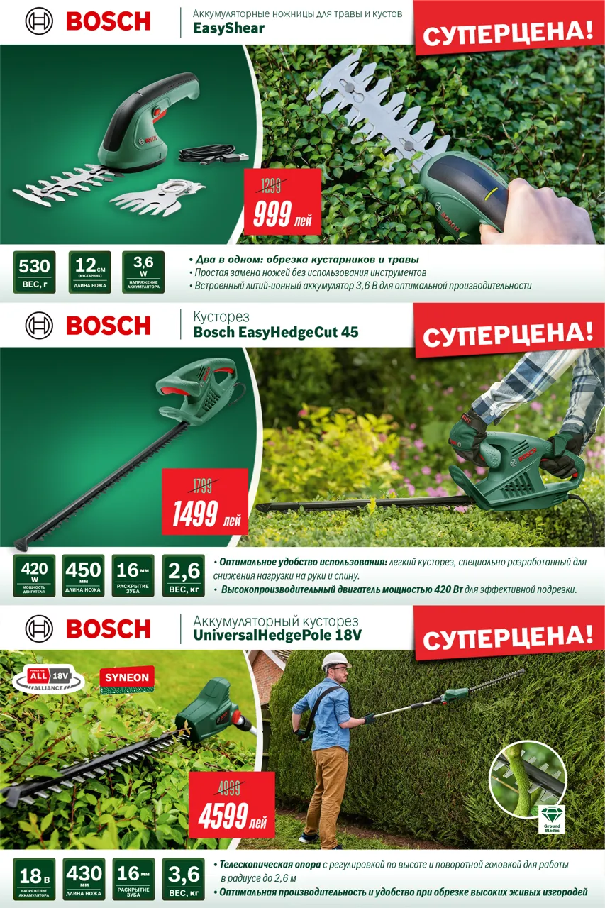 Bosch: Сезон осенних садовых работ открыт - инструменты от 799 леев