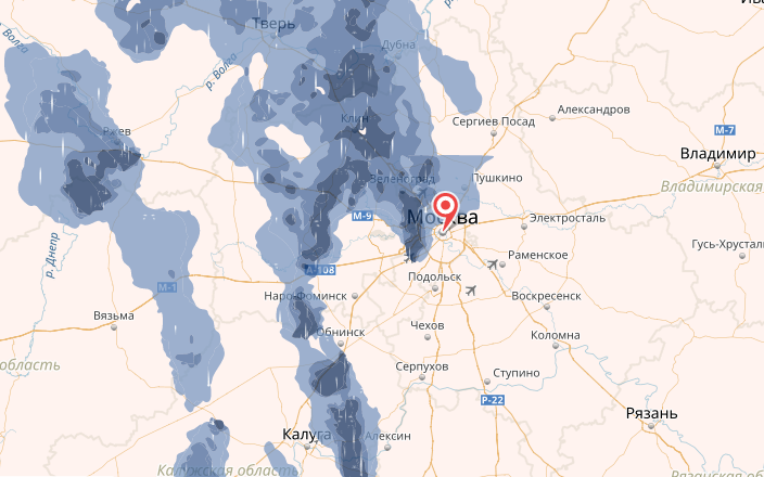 Карта осадков воскресенск московская