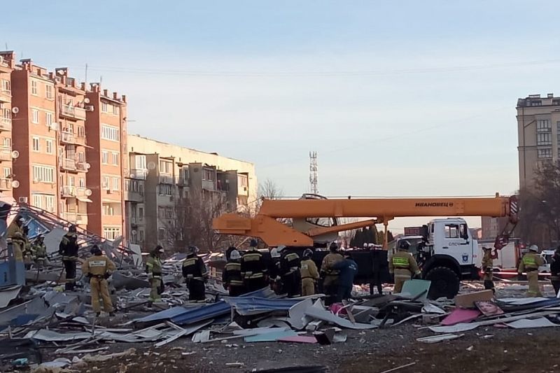 Момент взрыва в супермаркете во Владикавказе попал на видео